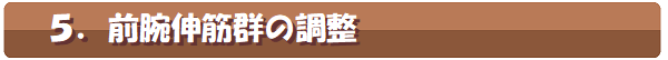 5.前腕伸筋群の調整