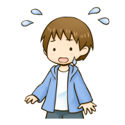 言葉がわからずオロオロする少年のイラストです
