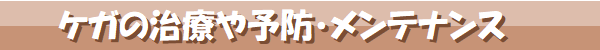 けがの治療や予防・メンテナンス