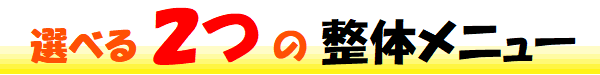 選べる2つの整体メニュー