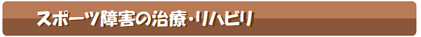 スポーツ障害の治療とリハビリ